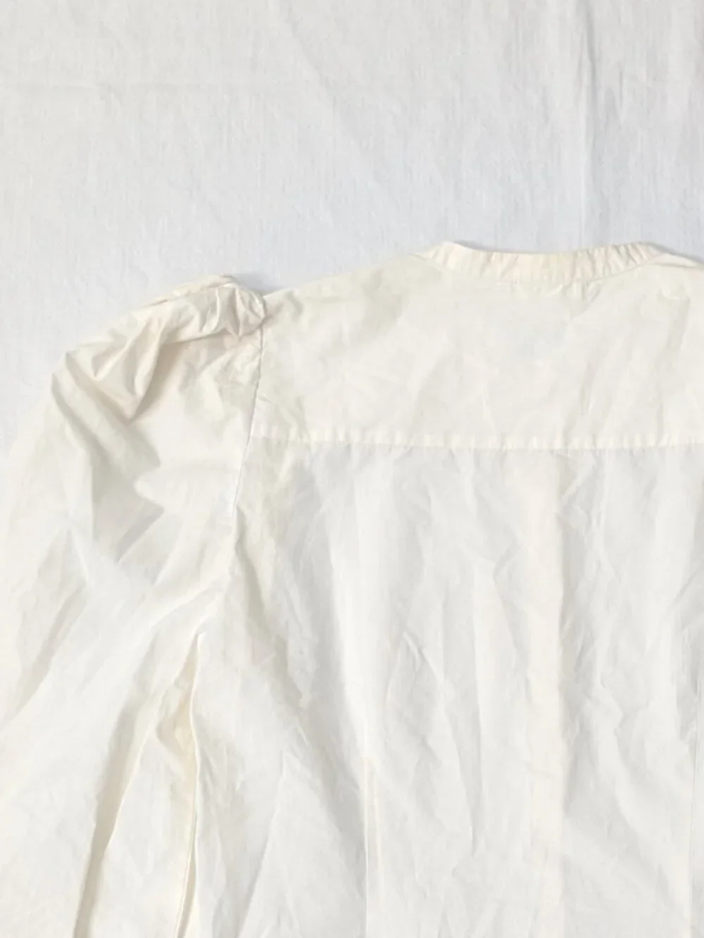 Ulla Johnson Long Puff Sleeve Cotton Blouse Shirt Size 4 Off-White